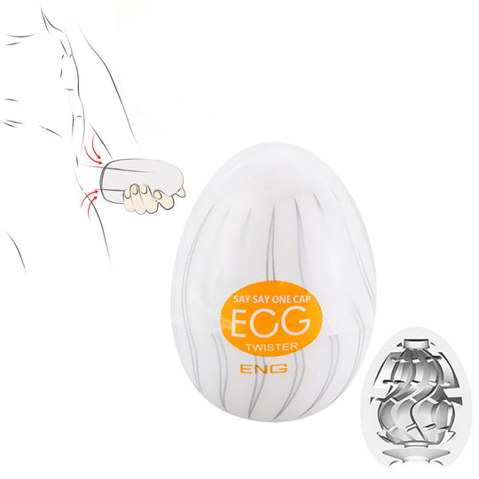 Masturbator tip vagin LovePlay™ Egg, cu textura de vartej, portabil, din silicon, portocaliu - LovePlay