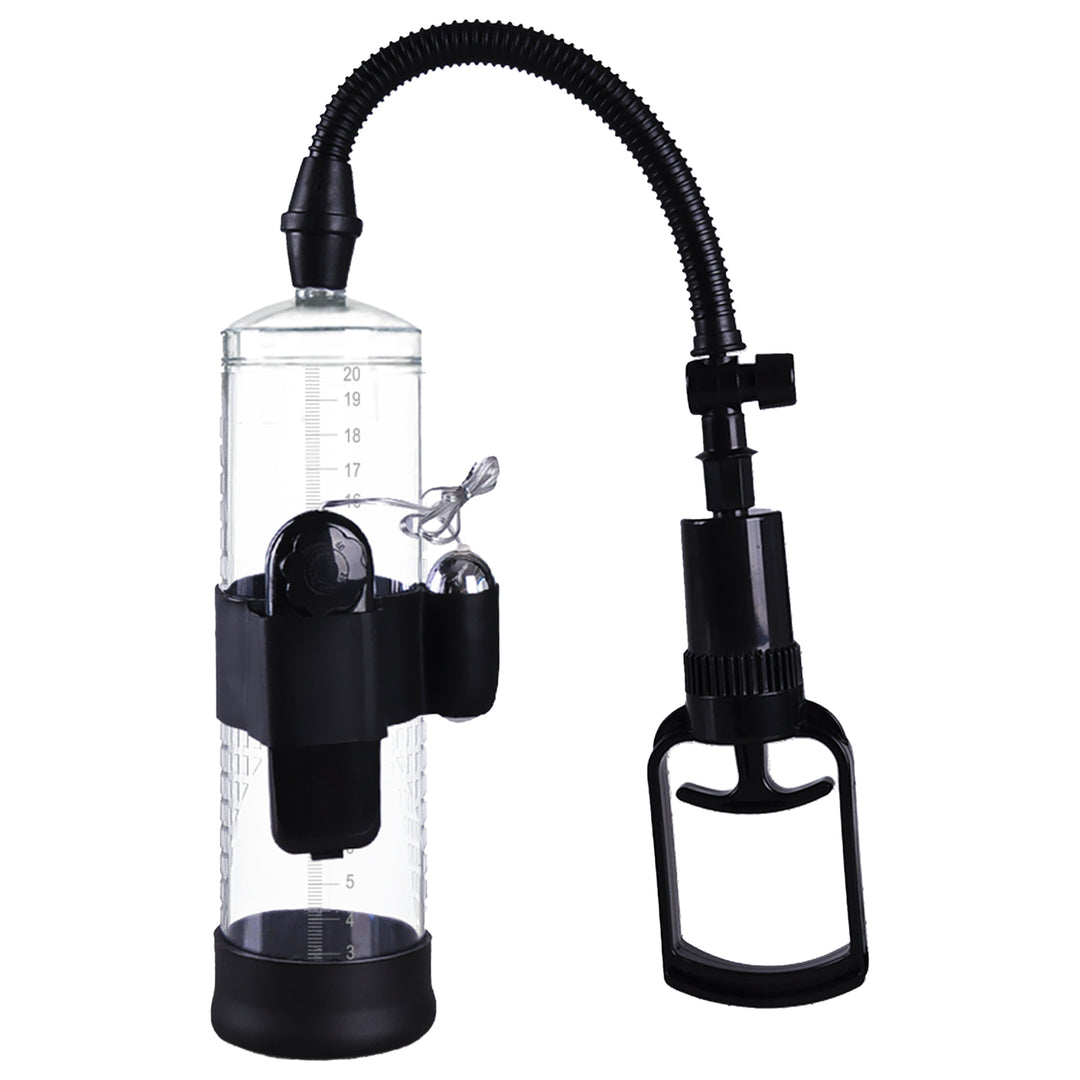 Pompa LovaPlay™ BiggerP pentru marirea penisului in lungime si circumferinta, cu vid, usor de folosit, din silicon, neagra, 7 x 20 cm - LovePlay