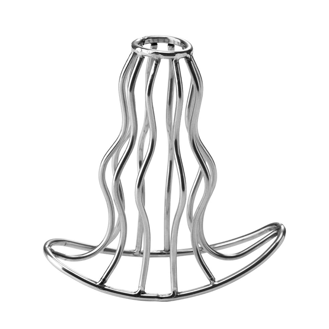 Dop anal LovePlay Hollow, din otel inoxidabil, gol in interior, cu forme reliefate pentru placere intensa, argintiu, lungime 70 mm, diametru 45 mm - LovePlay