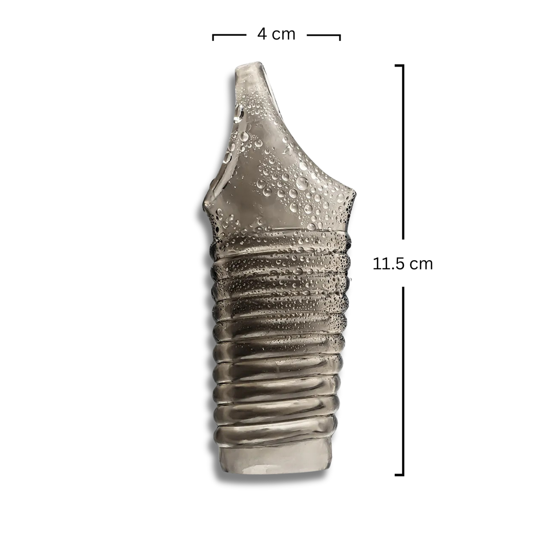 Manșon penis Obsessia® cu efect de întârziere a ejaculării, cu inel de prindere, silicon premium, design striat, negru transparent