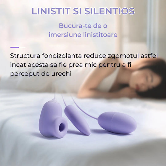 Vibrator LovePlay NippleFun, 3 in 1, efect de suctie, 10 tipuri diferite de vibratie, stimulare vaginala, anala, clitoris si sfarcuri, rezistent la apa, silentios, incarcare USB, usor de transportat si curatat, din silicon, mov - LovePlay