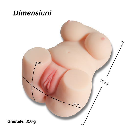 Masturbator două canale Obsessia SexDoll Plus Size, ultra-realist, striații 3D, silicon premium, 850 g