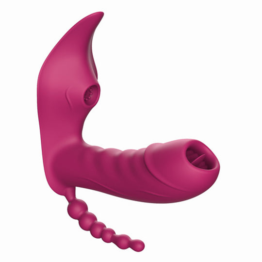 Vibrator LovePlay™ WarmTouch 3in1, 10 moduri de vibratie diferite, stimulare tripla: anala, vaginala si clitoridiana, control de la distanta prin telecomanda wireless, rezistent la apa, din silicon, mov, silentios, lungime inserabila 9.7 cm - LovePlay