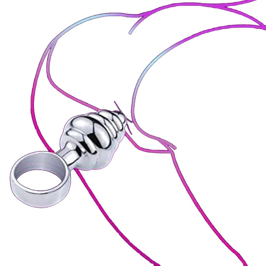 Dop anal Obsessia Waves, striații și inel, oțel inoxidabil, diametru 23 mm, 22 g, argintiu