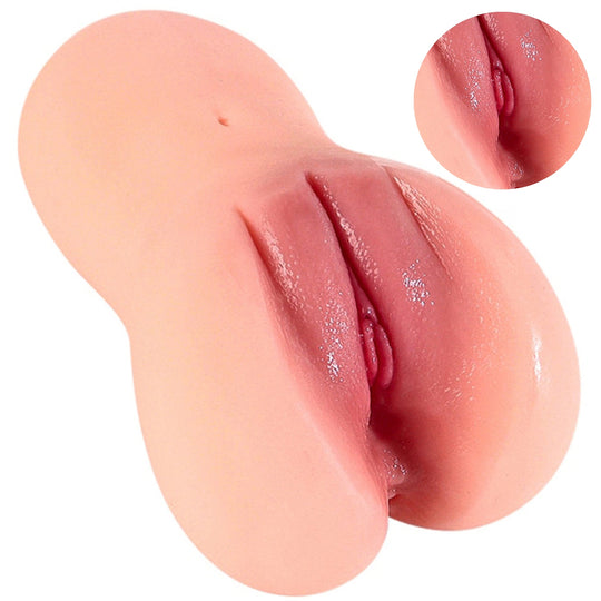 Masturbator ultra-realistic Obsessia® MissHer, 2 canale: vaginal si anal, din silicon premium non-toxic, cu striatii 3D, design anatomic, usor de curatat, rezistent la apa, 17 x 11 x 9 cm, 810 g, jucarii sexuale realiste