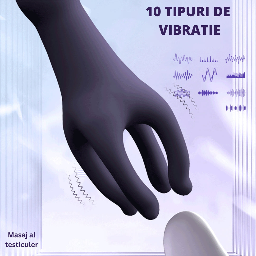 Masturbator oral LovePlay™ OctiHer, cu 10 tipuri diferite de vibratie, functie de handjob, rezistent la apa, din silicon premium, incarcare USB - LovePlay