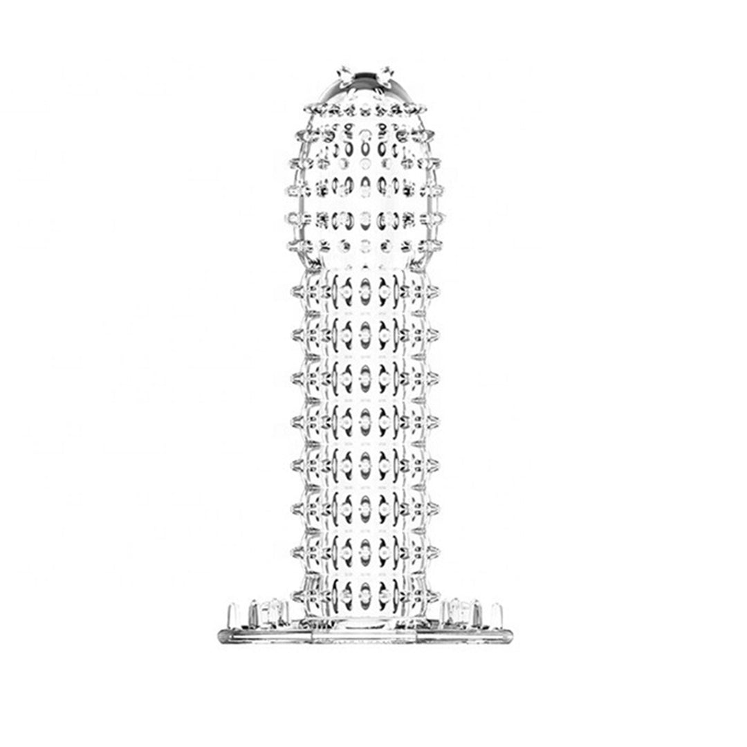 Set de 5 prezervative LovePlay™ BestTime, transparent, cu striatii, din silicon premium, cu efect de extensie, stimulare clitoridiana, usor de transportat si utilizat - LovePlay