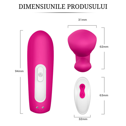 Vibrator dublu LovePlay™ DualPlay, din silicon moale non-toxic, cu 10 moduri diferite, pentru stimulare anala si punct G, cu functie de control la distanta prin telecomanda, roz, lungime inserabila 94 mm - LovePlay