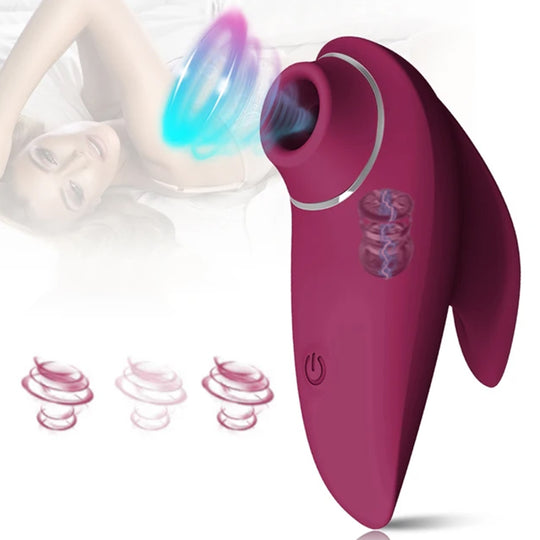 Vibrator 2 in 1 din silicon LovePlay™ Dual Pleasure, pentru femei, rezistent la apa, discret si usor de curatat, pentru stimularea clitoridiana si a sanilor, cu functie de suctiune, mov - LovePlay