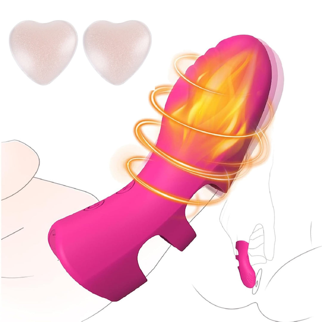 Vibrator Obsessia® FingerVibe atasabil, cu 10 tipuri de vibratie diferite, rezistent la apa, silentios, incarcare prin USB, stimulare punct G si C, de dimensiuni mici, usor de transportat, jucarii sexuale din silicon, roz, elastic, 10.5 x 3.7 cm