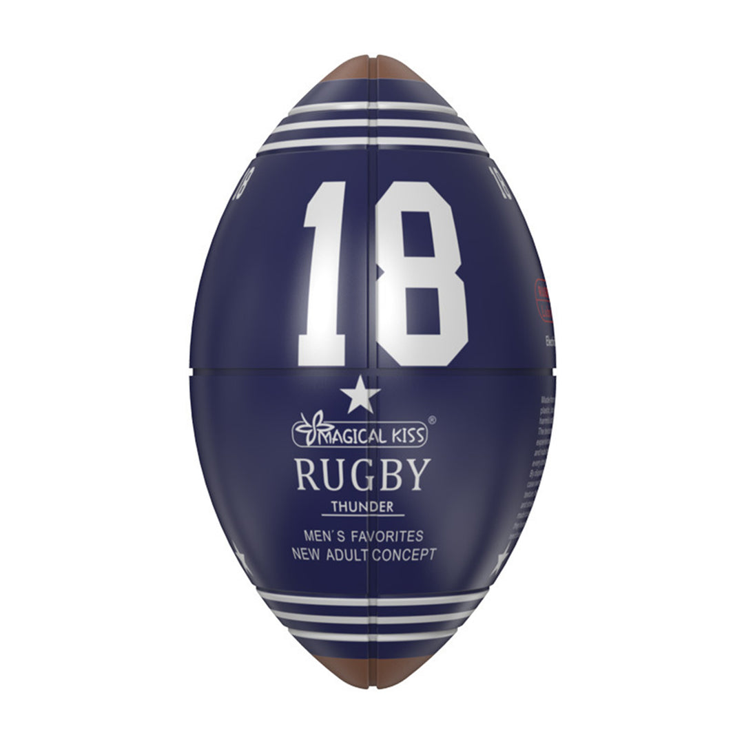 Set Masturbatoare LovePlay™ RugbyEgg, pachet 6 mini mingi rugby diferite, portabile 9 x 5 cm, din silicon, de unica folosinta - LovePlay