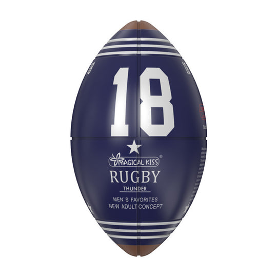 Set Masturbatoare LovePlay™ RugbyEgg, pachet 6 mini mingi rugby diferite, portabile 9 x 5 cm, din silicon, de unica folosinta - LovePlay