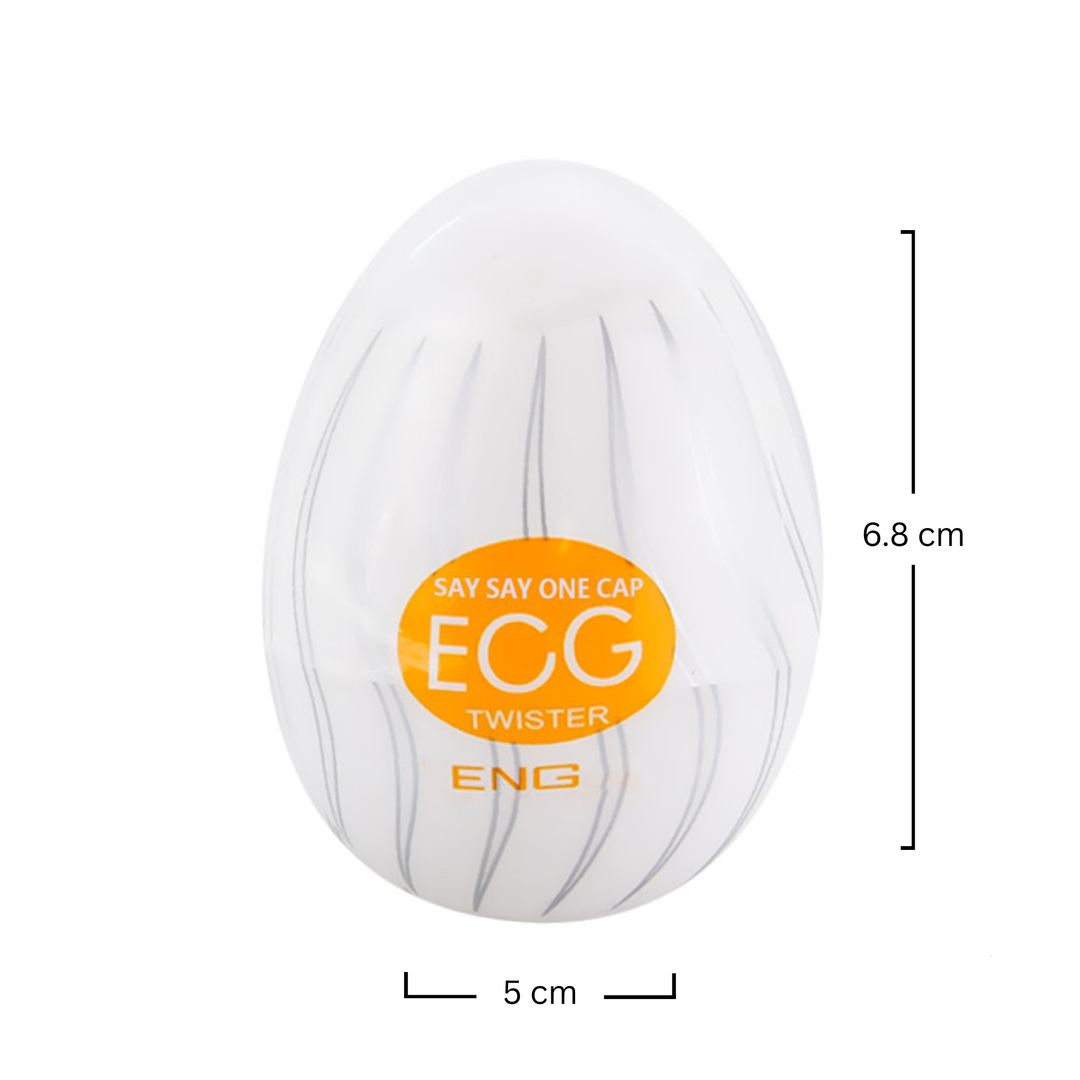 Masturbator tip vagin Obsessia® Egg, de unică folosință, cu textură de vârtej, portabil, din silicon premium, portocaliu