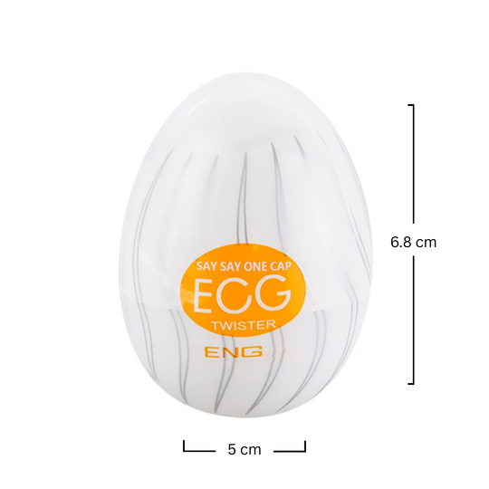 Masturbator tip vagin Obsessia® Egg, de unică folosință, cu textură de vârtej, portabil, din silicon premium, portocaliu