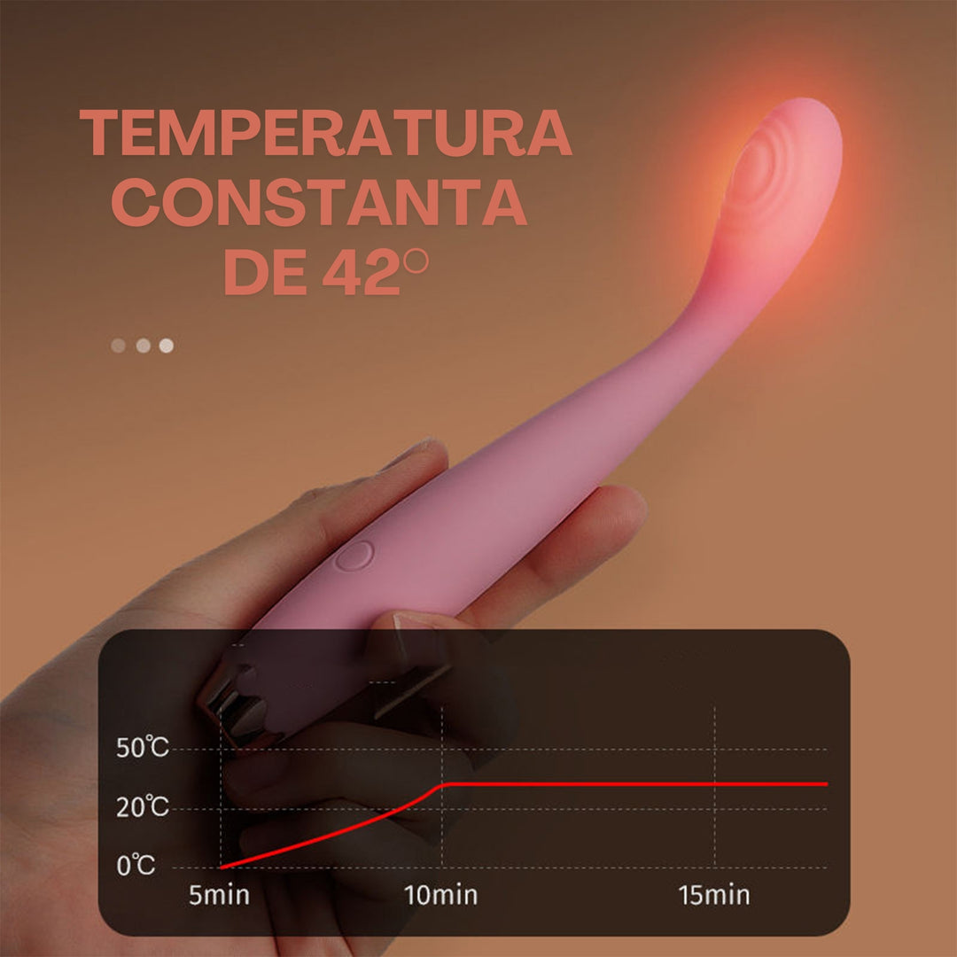 Vibrator LovePlay™ PleasurePen, multifunctional, cu 7 tipuri de vibratie, stimulare punct G, silentios, rezistent la apa, incarcare prin USB, design discret, usor de transportat si curatat, din silicon, roz, 18, 5 x 8, 5 cm, 87 g - LovePlay