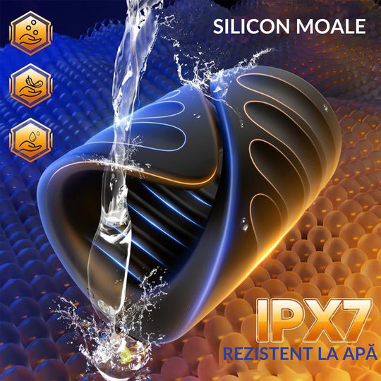 Masturbator LovePlay™ AttachHer automat si atasabil, cu 9 moduri de vibratie, cu control de la distanta prin aplicatie, negru, din slicon premium, rezistent la apa, portabil, usor de folosit, incarcare USB, silentios - LovePlay