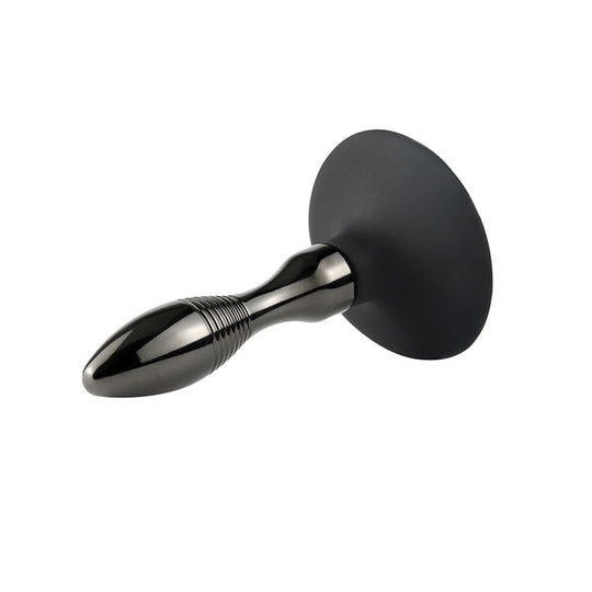 Dop anal LovePlay™ Foxy, din metal, cu accesoriu coada din blana gri, pentru jocuri de rol in cuplu - LovePlay