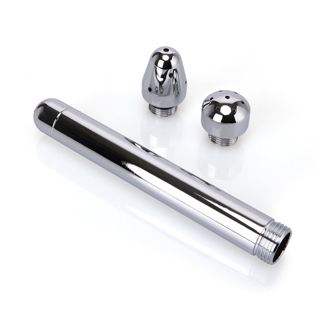 Dus Anal si Vaginal LovePlay™ Clean, din aluminiu, cu jet poros, pentru femei si barbati, cu doua capete diferite - LovePlay