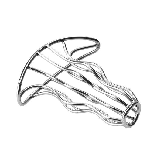 Dop anal LovePlay Hollow, din otel inoxidabil, gol in interior, cu forme reliefate pentru placere intensa, argintiu, lungime 70 mm, diametru 45 mm - LovePlay