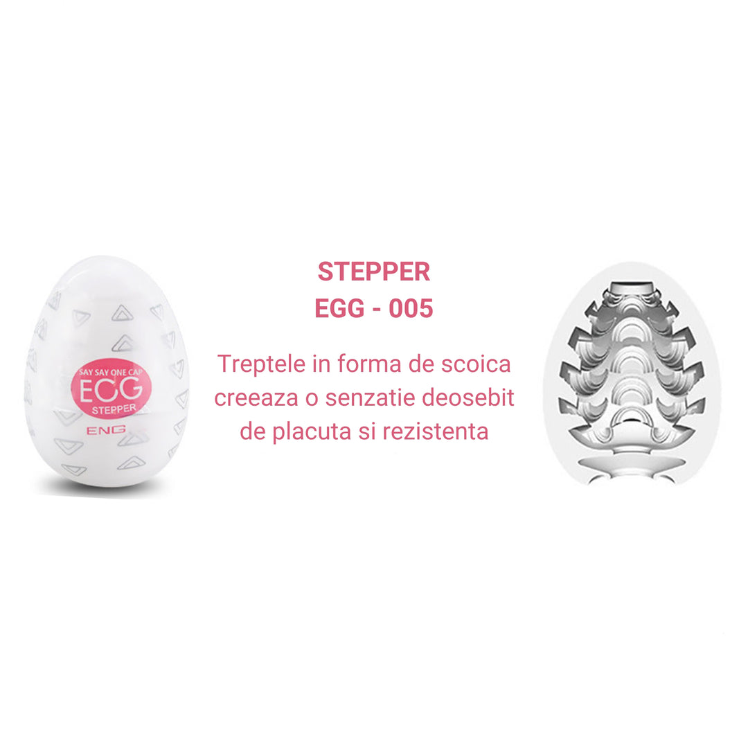 Masturbator tip vagin LovePlay™ Egg, cu textura de scoica, portabil, din silicon, roz - LovePlay