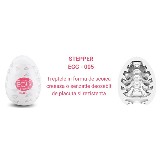 Masturbator tip vagin LovePlay™ Egg, cu textura de scoica, portabil, din silicon, roz - LovePlay