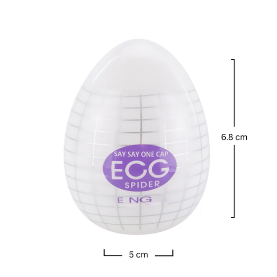 Masturbator tip vagin Obsessia® Egg, de unică folosință, cu textură de pânză de păianjen, portabil, din silicon premium, mov