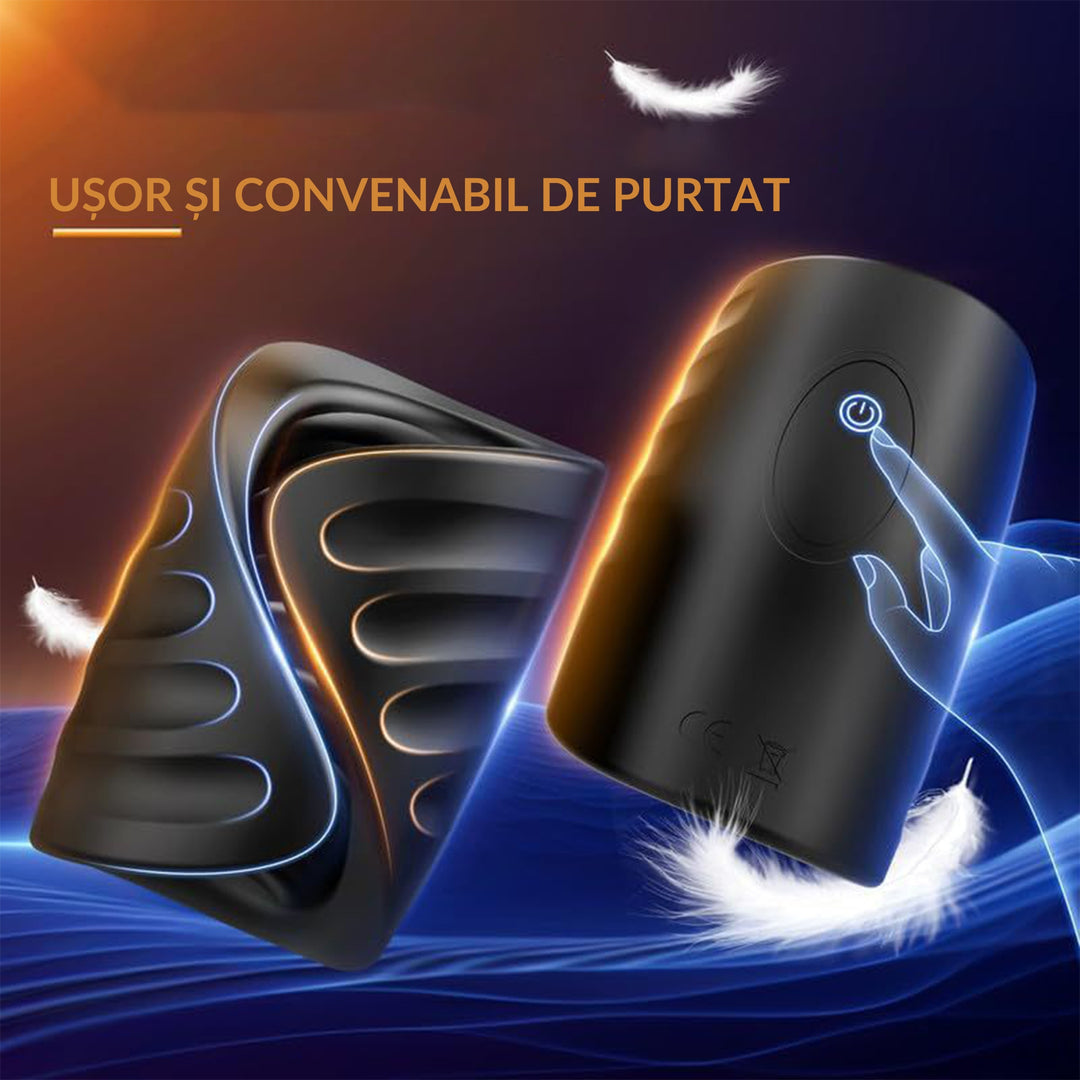 Masturbator LovePlay™ AttachHer automat si atasabil, cu 9 moduri de vibratie, cu control de la distanta prin aplicatie, negru, din slicon premium, rezistent la apa, portabil, usor de folosit, incarcare USB, silentios - LovePlay