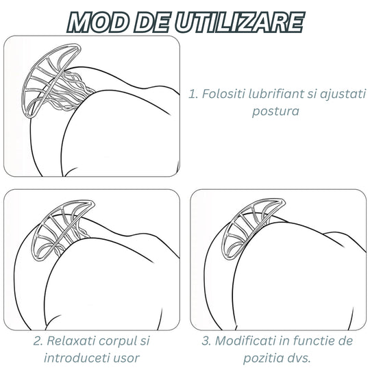Dop anal LovePlay Hollow, din otel inoxidabil, gol in interior, cu forme reliefate pentru placere intensa, argintiu, lungime 70 mm, diametru 45 mm - LovePlay