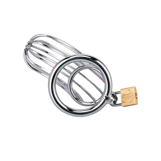 Cusca de castitate moderna din otel inoxidabil pentru control si jocuri BDSM - LovePlay