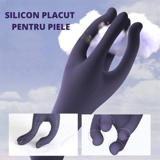 Masturbator oral LovePlay™ OctiHer, cu 10 tipuri diferite de vibratie, functie de handjob, rezistent la apa, din silicon premium, incarcare USB - LovePlay