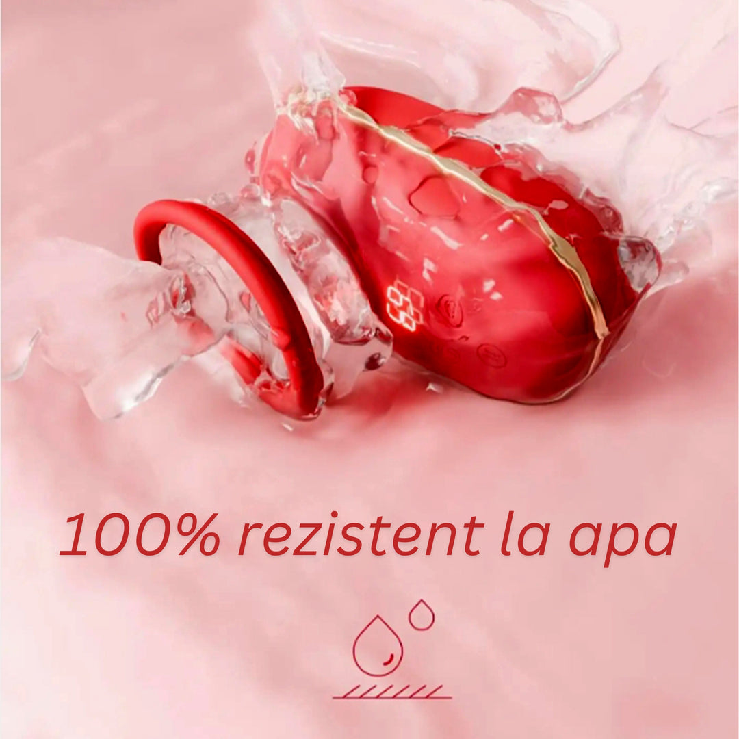 Vibrator LovePlay™ Buzz 3 in 1 cu 9 feluri de vibratie, stimulare orala si suctie, rezistent la apa, din silicon, rosu, reincarcabil magnetic USB, design discret, usor de folosit, 11 x 6 cm, 161 g - LovePlay