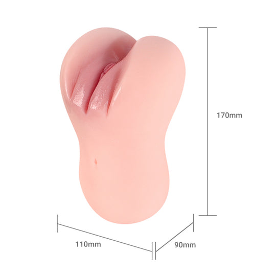 Masturbator ultra-realistic LovePlay™ MissHer, 2 canale: vaginal si anal, din silicon premium non-toxic, cu striatii 3D, design anatomic, usor de curatat, rezistent la apa, 17 x 11 x 9 cm, 810 g - LovePlay