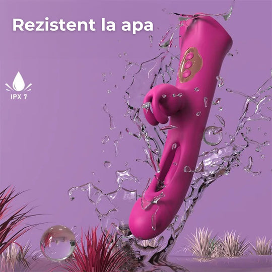 Vibrator LovePlay™ TripleJoy 3in1 cu 9 feluri diferite de vibratie, suctie si stimulare clitoridiană, efect de stimulare orala, incarcare magnetica USB, rezistent la apa, silentios, usor de curatat, 25 x 6 cm, 249 g - LovePlay