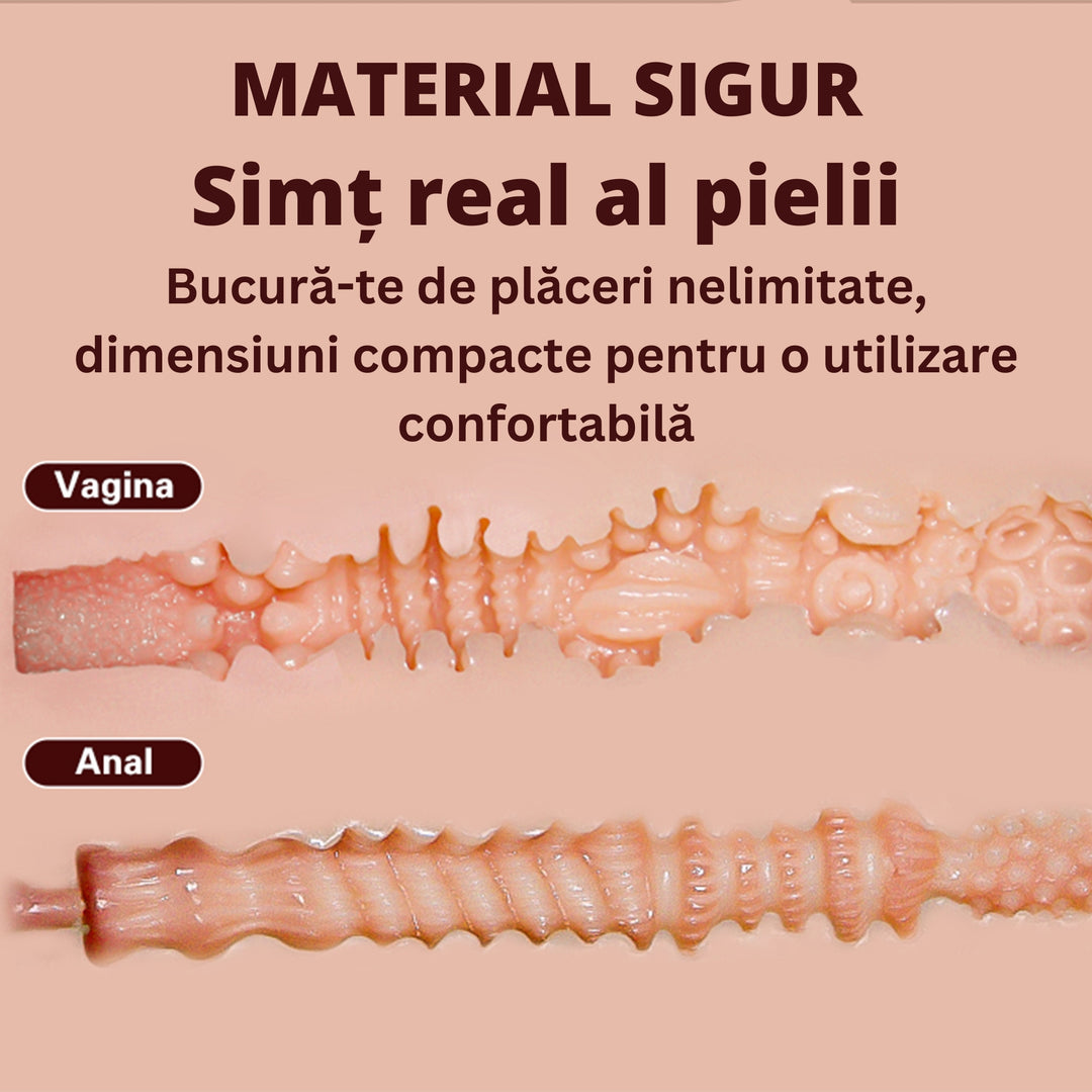 Masturbator LovePlay™ BigBoobs, cu un canal tip vagin cu striatii 3D, model ultra-realist din silicon de inalta calitate, rezistent la apa, greutate 3.6 kg - LovePlay