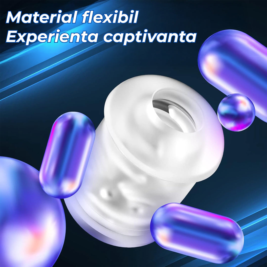 Masturbator automat Obsessia® ThunderPulse, cu miscare telescopica si control sensibil la presiune, 3 trepte de viteza, captuseala din silicon moale, incarcare magnetica, usor de curatat, alb, jucarii sexuale premium