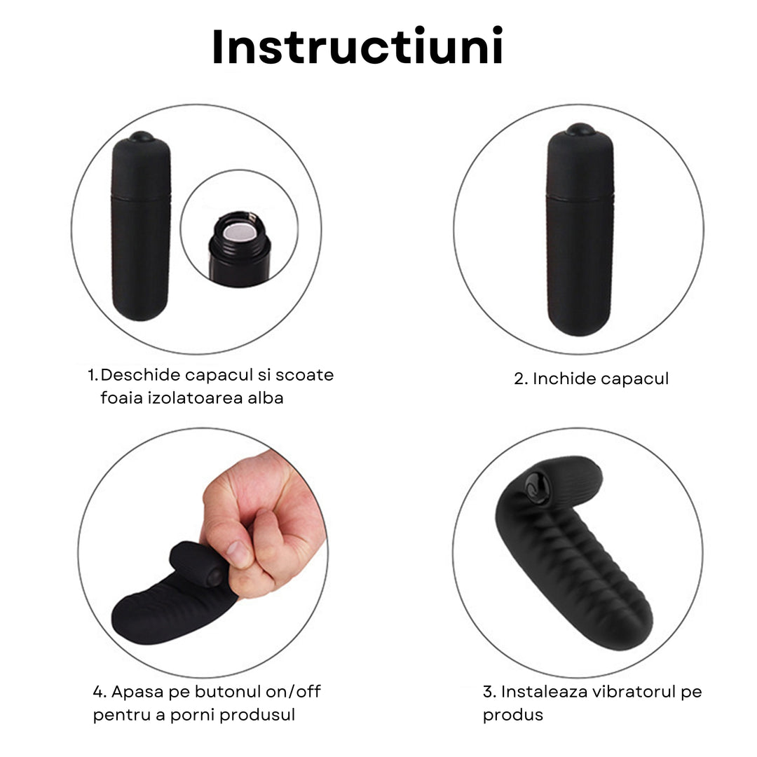 Vibrator LovePlay™ TwoFingers, 10 moduri diferite de vibratie, cu striatii, stimulare clitoris si punct G, silentios, reincarcabil, rezistent la apa, atasabil, usor de curatat si transportat, design discret, din silicon, negru - LovePlay