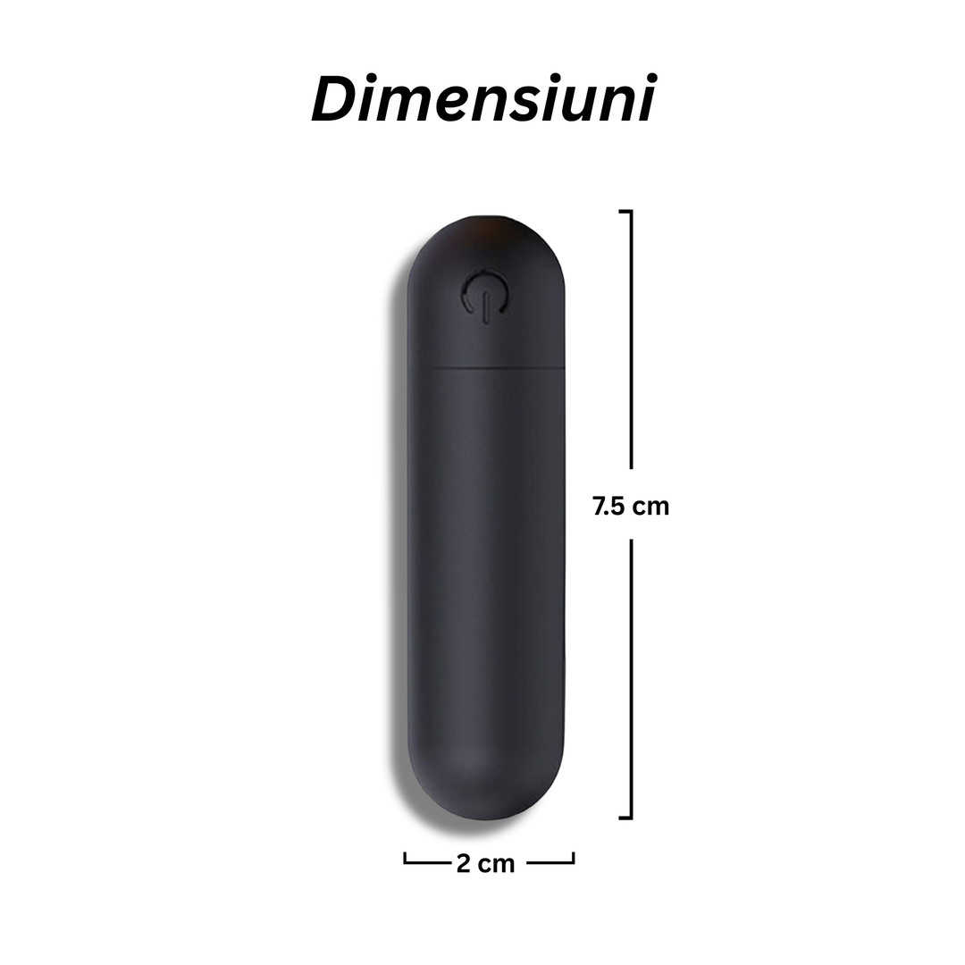 Vibrator Obsessia Mini, 10 moduri de vibrație, discret, waterproof, silențios, silicon, 7.5 cm, negru