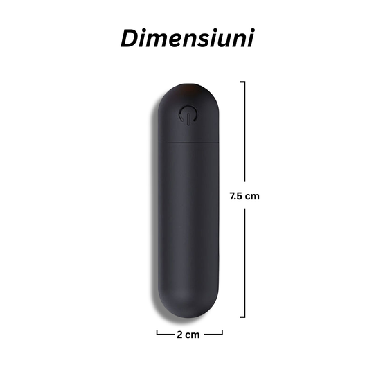 Vibrator Obsessia Mini, 10 moduri de vibrație, discret, waterproof, silențios, silicon, 7.5 cm, negru