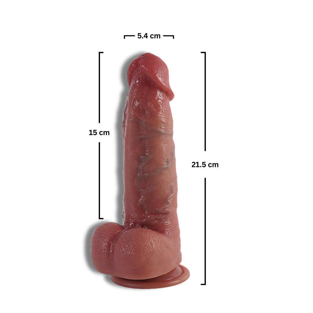 Dildo Obsessia ClassicHim, design ultra-realist, vene proeminente, ventuză, silicon, inserabil 15 cm