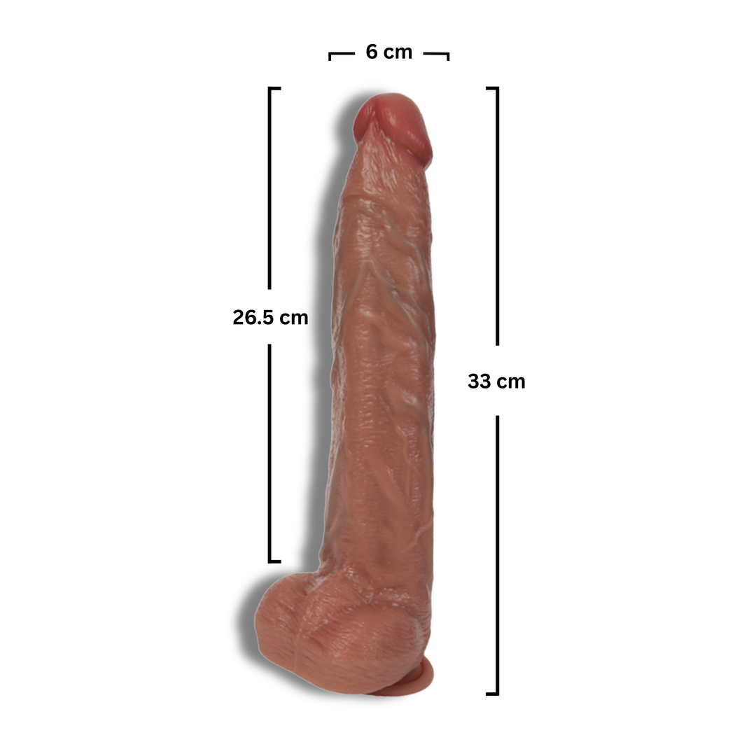 Dildo Obsessia ClassicHim, design ultra-realist, vene proeminente, ventuză fixare, inserabil 26.5 cm