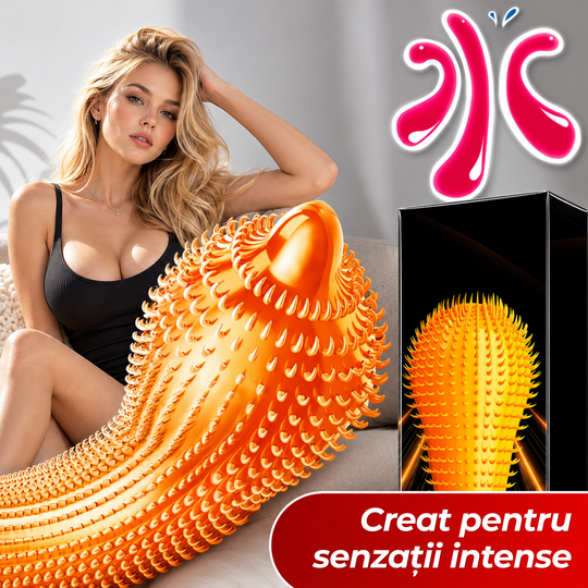 Set 10 prezervative texturate Obsessia CatTongue, textura intensă, latex natural, cu lubrifiant