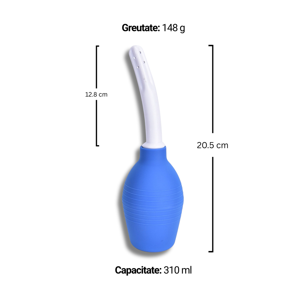 Duș pentru igienă intimă Obsessia ShowerTime, irigare anală și vaginală, silicon, albastru, 310 ml