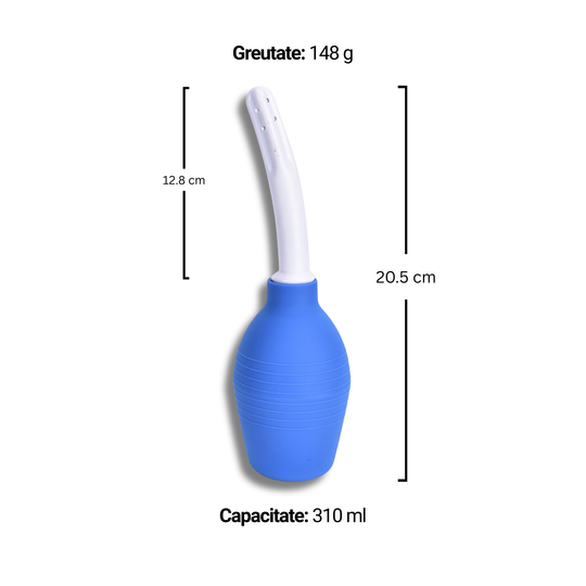 Duș pentru igienă intimă Obsessia ShowerTime, irigare anală și vaginală, silicon, albastru, 310 ml