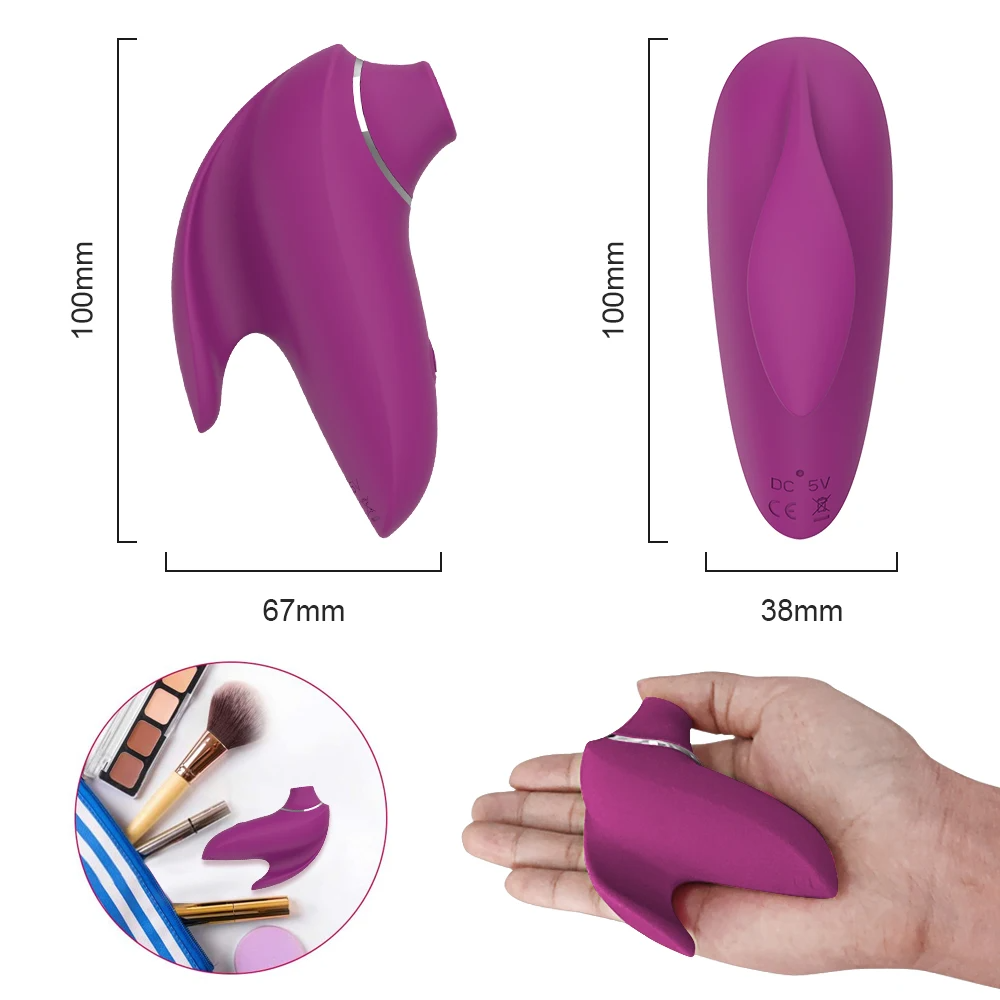 Vibrator 2 in 1 din silicon LovePlay™ Dual Pleasure, pentru femei, rezistent la apa, discret si usor de curatat, pentru stimularea clitoridiana si a sanilor, cu functie de suctiune, mov - LovePlay