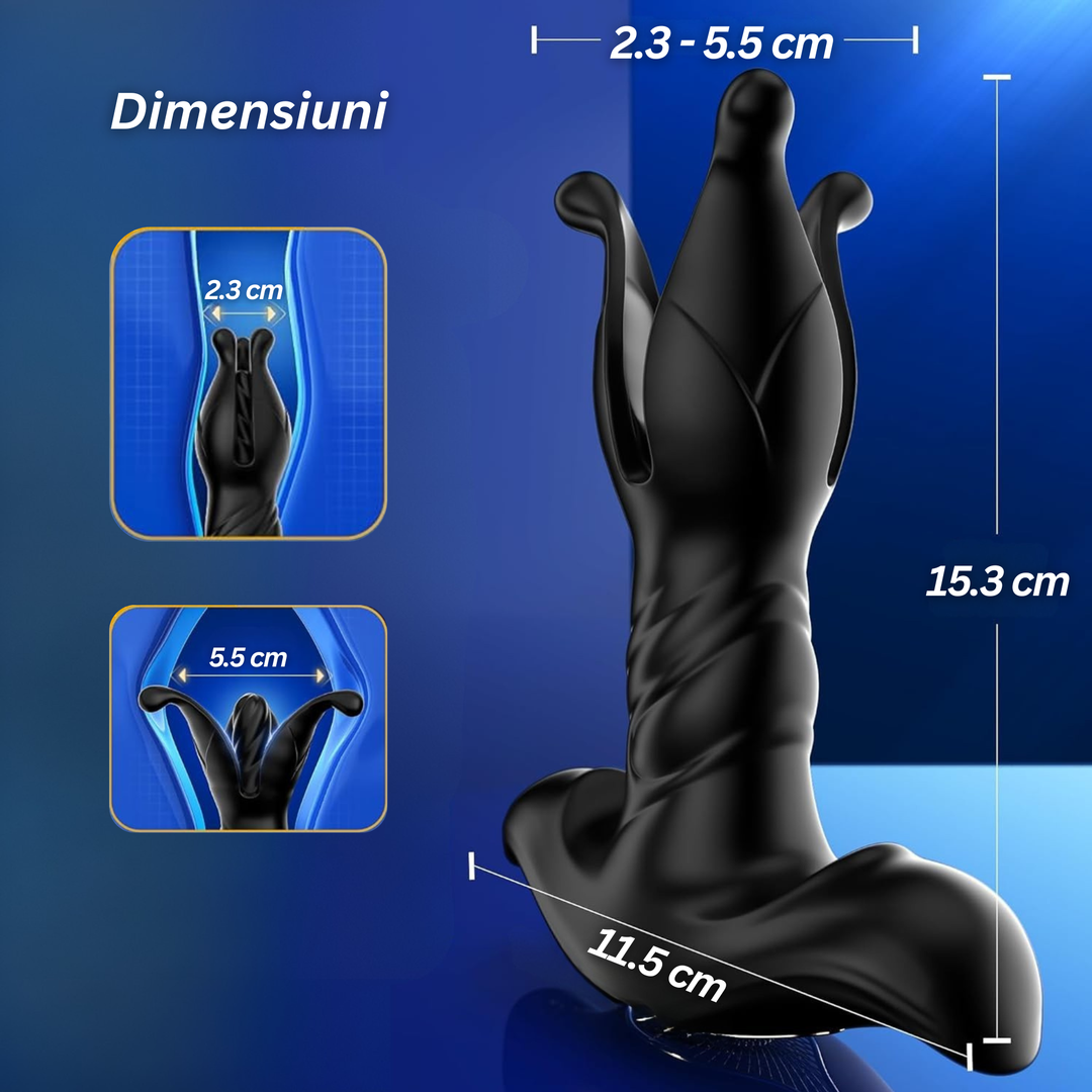 Dop anal vibrator Obsessia AnalPleasure, masaj prostată, telescopic, 9 vibrații, aplicație, negru